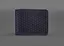 Кожаный портмоне 4.4 (с зажимом) синий Crazy Horse карбон - миниатюра 1