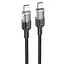 Дата кабель Hoco U129 Spirit Transparent Type-C to Type-C 60W (1.2m) Black - мініатюра 1