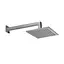Верхній душ Paffoni Syncro Quadro 200x200xh8 мм з тримачем 400 мм steel ZSOF075ST + ZSOF063ST, Нержавіюча сталь - мініатюра 1