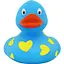 Утка FunnyDucks Голубая в сердечках (1042) - миниатюра 1