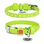 Ошейник для собак кожаный Waudog Glamour с QR-паспортом с клеевыми стразами Ш 9 мм Д 18-21 см салатовый - миниатюра 1