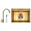 Набор кухонная мойка со смесителем и дозатором Mixxus SET-6045-200x1.0-PVD-Gold MX0589, Золотой - миниатюра 1