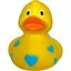 Качка FunnyDucks Жовта у блакитних сердечках (0905) - мініатюра 1