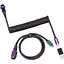 Кабель Keychron Type-A/Type-C Premium Coiled Aviator Cable-Straight Rainbow Palted black (CAB5_KEYCHRON) - мініатюра 1