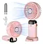 Портативний USB-вентилятор Mini Fan із підставкою для телефона та дисплеєм рожевий (979) - мініатюра 2