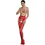 Эротические колготки-бодистокинг Passion ECO S002 red с доступом геометрическое плетение One size - миниатюра 1