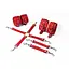 Набор для БДСМ 3 в 1 Feral Feelings BDSM Kit 3 Red, red, наручники, поножи, крестовина - миниатюра 1