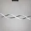 Удлиненная волнообразная люстра в черном корпусе длиной 120 см | Ст. H 18L-1200 BK Line F - миниатюра 3
