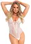 Leg Avenue Floral lace thong teddy OS White One size - мініатюра 3