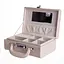 Скринька для прикрас екошкіра 2 яруси з кодовим замком 24×16×9.5 см органайзер для прикрас Бежевий Yiwu HP-5-24BE - мініатюра 3