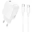 Мережевий зарядний пристрій з кабелем Borofone BN26 Fuente single-port PD20W charger set (C to C) (EU) білий - мініатюра 1