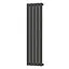 Вертикальний радіатор Navin Largo 376х1200-5, anticor, чорний муар 10-012033-4880, Чорний матовий - мініатюра 3