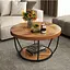 Журнальный столик Costway Leo с металлическим основанием в стиле Loft - миниатюра 2