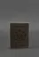 Кожаная обложка для паспорта с украинским гербом темно-коричневая - миниатюра 2
