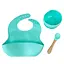 Набір дитячого посуду Силіконова тарілка та слинявчик MGZ-0110(Mint) у коробці - мініатюра 1