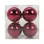 Набір новорічних куль Yes! Fun пластик 8 см 4 шт. бордо глянець (975101) - мініатюра 2
