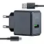 Сетевое зарядное устройство Hoco CS12A Ocean single port QC3.0 charger set (Micro) (EU) Черный - миниатюра 1