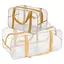 Набор прозрачных сумок в роддом: размер М 40х25х20 см + размер XL 60х25х30 см (бежевые) - миниатюра 1