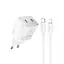 Мережевий зарядний пристрій Hoco N42 2 Type-C PD 45W білий + кабель Type-C to Lightning - мініатюра 2