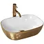 Умивальник Rea Jenny накладний white/gold REA-U9652, Золотий - мініатюра 1