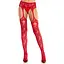 Колготки Leg Avenue Net Stockings With Attached Garter Belt One Size Red - мініатюра 2