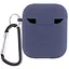 Силіконовий футляр з мікрофіброю для навушників Airpods 1/2 Темно-синій / Midnight blue - мініатюра 2
