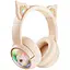Навушники Onikuma Cat Ear Bluetooth Wireless Gaming Headset B5, BT5.3, AUX, 1000mAh, Type-C, 55H, RGB, ivory - мініатюра 1