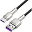 Кабель Baseus Cafule Metal Data Type-C 66W (1m) black (CAKF000101) - мініатюра 2