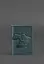 Кожаная обложка для паспорта с картой Украины зеленый краст - миниатюра 2