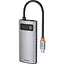 USB-хаб Baseus Metal Gleam Series 4-in-1 Multifunctional Type-C Hub Docking Station Gray (CAHUB-CY0G) [75254] - мініатюра 1