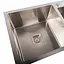 Кухонная мойка Platinum Handmade HDB 780x430x230 на две чаши (квадратный сифон, 3.0/1.0), Нержавеющая сталь - миниатюра 4