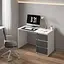 Компьютерный стол Vays, письменный, современный, с тумбой cправа, 3 ящика з фасадами без ручек R-1 Белый-Антрацит фасад - миниатюра 1