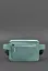 Шкіряна жіноча поясна сумка Dropbag Mini бірюзова - мініатюра 4