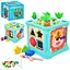 Мультифункціональна іграшка "Куб-Пізнавайка" MD 0835 сортер, шестерні, цифри, годинник - мініатюра 1