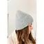 Женская зимняя шапка Лили Травка из ангоры 80% с узором и флисовой подкладкой Серый - миниатюра 1