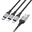 Дата кабель Hoco X102 Fresh 3in1 USB to Lightning + MicroUSB + Type-C (1m) Black - мініатюра 3