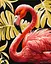 Набор для росписи по номерам Изысканный фламинго с красками металлик extra, 40x50 см, КНО6523 - миниатюра 1