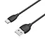 Кабель BOROFONE BX19 USB to Type-C 3A, 1m, PVC, TPE connectors, Black - мініатюра 1
