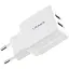 Сетевое зарядное устройство для Usams CC090 T24 2.1A Dual USB Travel Charger EU Белый - миниатюра 1