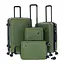 Набор чемоданов 4в1 пластик с кодовым замком и телескопической ручкой хаки (635) - миниатюра 1