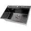 Комплект чорної мийки на кухню та змішувача Nett з нержавіючої сталі NB-7048 - мініатюра 1