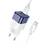 МЗП Hoco C125A Transparent PD20W (1USB-C) + кабель Type-C to Type-C Transparent blue - мініатюра 3
