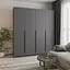 Шкаф 4-дверный MebelStar Оскар ДСП BG, дополнительная штанга 200x52x220 см Антрацит (MBS-4720) - миниатюра 1
