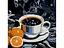 Картина по номерам Strateg Кофе с цитрусовыми нотками на черном фоне (30х30 см) - миниатюра 1