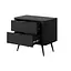 Тумба приліжкова Perfect Home Ланте / Lante з 2 шухлядами і чорними ніжками 2S Чорний (PFH-091121) - мініатюра 2