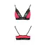 Эластичный топ с кружевом Passion TOP red-black L - миниатюра 2