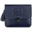 Шкіряна жіноча бохо-сумка Лілу темно-синя - мініатюра 1