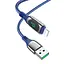 Кабель з екраном Hoco S51 USB (m) - Lightning (m) 1.2 м нейлоновий синій - мініатюра 1
