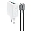 МЗП Acefast A17 PD65W GaN (1USB-A/1C/1HDMI) + кабель Type-C to Type-C White - мініатюра 1