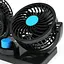 Двойной портативный настольный мини вентилятор Portable Fan F30 автомобильный USB 8-15Вт 360° Черный - миниатюра 4